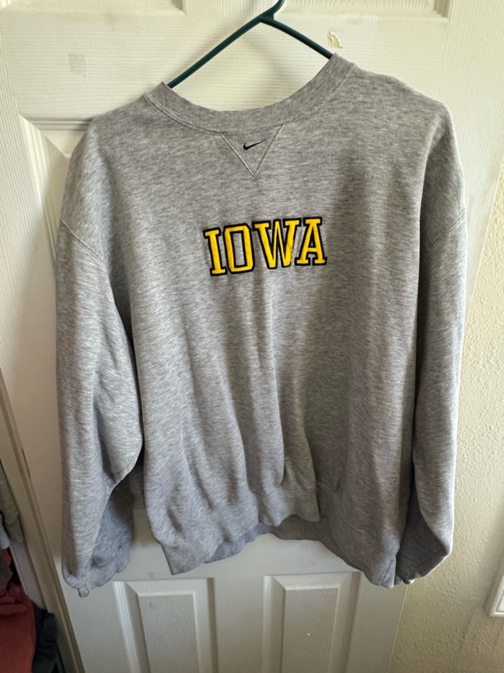 Nike Grey Crewneck Sweatshirt with Yellow IOWA Lettering
